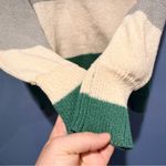 Striped Green and Cream Striped Sweater Large 100% Polyester Photo 3