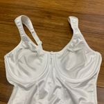 Bali 8376 White Full Support Full Coverage Longline Bra Bodysuit Size 34C Satin Photo 1