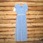 Mac Duggal 14521 Blue Floral Embellished Short Sleeve Mesh Gown Dress Photo 10