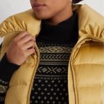 Ralph Lauren Lauren  Satin Quilted Down Vest in gold Large NWT Photo 3