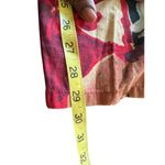 Benetton Floral Print Pant Sz 42 Elastic Waist 100% Cotton Made In Italy festive Red Photo 8