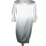 Vintage Val Mode Lingerie Nightgown Large Blue Lace V Photo 1