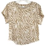 Old Navy  Ultra Lite Tan Zebra Print Ribbed Crop Top Photo 0