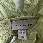 Topshop  Lime Green Cropped Ruffle Shirred Smock Cinched Sleeveless
Tank Top. Photo 4