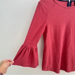 W5 Anthropologie  mauve swiss Dot Blouse Top Long Bell Sleeves Small NEW Photo 1