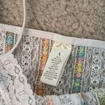 Multicolor Lace Striped Women's Top White Size M Photo 1