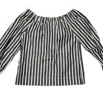 J.Crew NWT ~  Off The Shoulders Black & White Striped Blouse ~ Women's Size XXS Photo 6