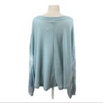 Love, Fire  | NWT | 1X | Aqua Blue Slouchy Waffle Knit Tie-Dye Sleeve Blouse Top Photo 4