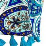 Trina Turk Provence Paisley Keyhole Back Quarter Sleeve Tassel Cover Up Medium Photo 6