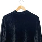 CP Shades Black Crushed Velvet Button Front Blouse Size Medium Lagenlook Top Photo 6