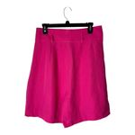 Akris Punto Shorts Women 8 Pink Pleated Linen Blend High Rise Luxury Lagenlook Photo 1