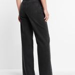 EXPRESS High Waisted Washed Black Wide Leg Jeans Photo 1