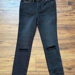 Free People Payton Studded Skinny Jean Black Raw Hem Ripped Knee Ankle Size 28 Photo 0