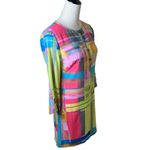 Trina Turk Silk Colorful Abstract Mini Shift Dress Sz 0 Designer Preppy Resort Photo 1