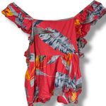 Patrons of Peace Tropical Print Ruffled Tank Photo 2