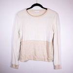 Beyond Yoga Cross Paths Long Sleeve Crew Terrycloth Pullover Oatmeal Sweater S Photo 0