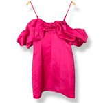 Forever 21 Off The Shoulder Dress Pink Ruffle Sleeve Large Mini Barbie Costume Photo 1