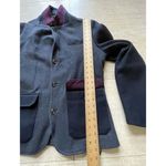Ted Baker  London Blue Wool‎ Sleeve Textured Coat Jacket Removable Collar Size 6 Photo 6