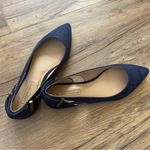 Antonio Melani Navy Blue Suede Flats with cut out detail on side Women’s size 7 Photo 3