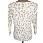 Banana Republic Charlene cheetah print white 3/4 sleeve cotton blend sweater M Photo 1