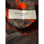 Equipment Shirt Women Small Orange Tan Silk Abstract Print Bradner Button Down Photo 8