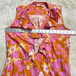 Warm Sierra Midi Dress Women's Size 3 Pink Orange Floral Ruffle Sleeveless RTR Size L Photo 8