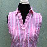 Nautica  Pink & White Striped Tie Waist Top S NWT Photo 1