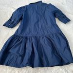 Gretchen Scott Women's Sweet Dress Navy Cotton Poplin Sz L Goddess Preppy Chic Photo 1