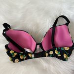 PINK - Victoria's Secret Victoria's Secret PINK Black Lemon Print Bra 34DD Photo 2