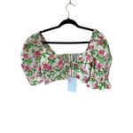 Hill House  the Isabella Top pink roses Size M NWT Photo 2