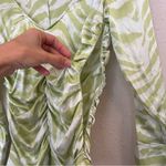 Ganni  Zebra Stripe Organic Silk Stretch Ruched Blouse Green 36/S Margarita Photo 8