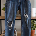 Silver Jeans Silver Boyfriend Mid-Rise Factory Distressed Cropped Jeans, 26 Photo 0