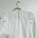 AEOM White Eyelet Lace Blouse Sz S Photo 6