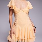 ASOS  design orange peach ruffle mini dress Photo 0