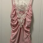 Marineblu Vintage  Pink Mermaid Lace Top Unsymmetrical Frilly Photo 0