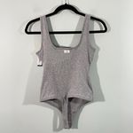 Gap Body Women's Grey Ribbed Square Neck Tank Pull Up Thong Bodysuit Size M NWT Photo 5