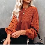 VICI NEW - FULL OF CHEER CROPPED KNIT SWEATER - RUST Photo 5