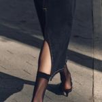 ZARA Dark Blue Denim Z1975 Jean Midi Maxi Sleeveless Trendy Dress Photo 4