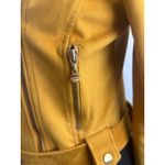 Ivonne Faux Suede Moto Biker Jacket 6 maximalist layered boho grunge rocker Yellow Size M Photo 2