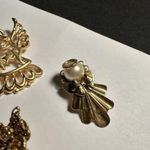 Lot Of 3 Angels Christmas Holiday Brooch Pins Gold Tone Photo 5