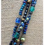 Chico's  Multistrand Peacock Iridescent Bead Pendant Necklace Statement Whimsey Photo 4