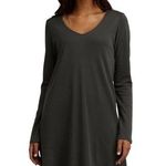 Charcoal gray long sleeve jersey knit shift dress size medium NWT Photo 0