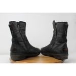 UGG  Simmens Boots Sz 8 Black Leather Waterproof Shearling Lined Buckle Side Zip Photo 8