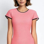 Banana Republic Women's Size 4 Retro Pink & White Bright Textured Sheath Dress Photo 0