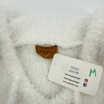 POL NEW NWT  Medium Berber‎ Fleece White Fuzzy Knit Hoodie Drawstring Long Sleeve Photo 5