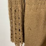 Wooden Ships Open Knit Tunic Sweater Size M/L Bell Sleeve Cowl Neck Brown Photo 3