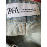 ZARA  Denim Crop Top Light Wash Jean Bustier Tank Raw Hem Size M NWT Y2K Style Photo 5