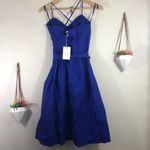 1901 NWT  cobalt blue midi fit and flare dress Photo 6