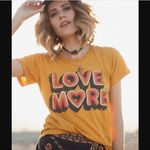 Dazey LA  Mustard Yellow Love More Graphic Tee S Photo 2