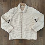 Bill Blass Vintage  Gingham Reversible Quilted Chore Coat Beige and White Large Photo 3